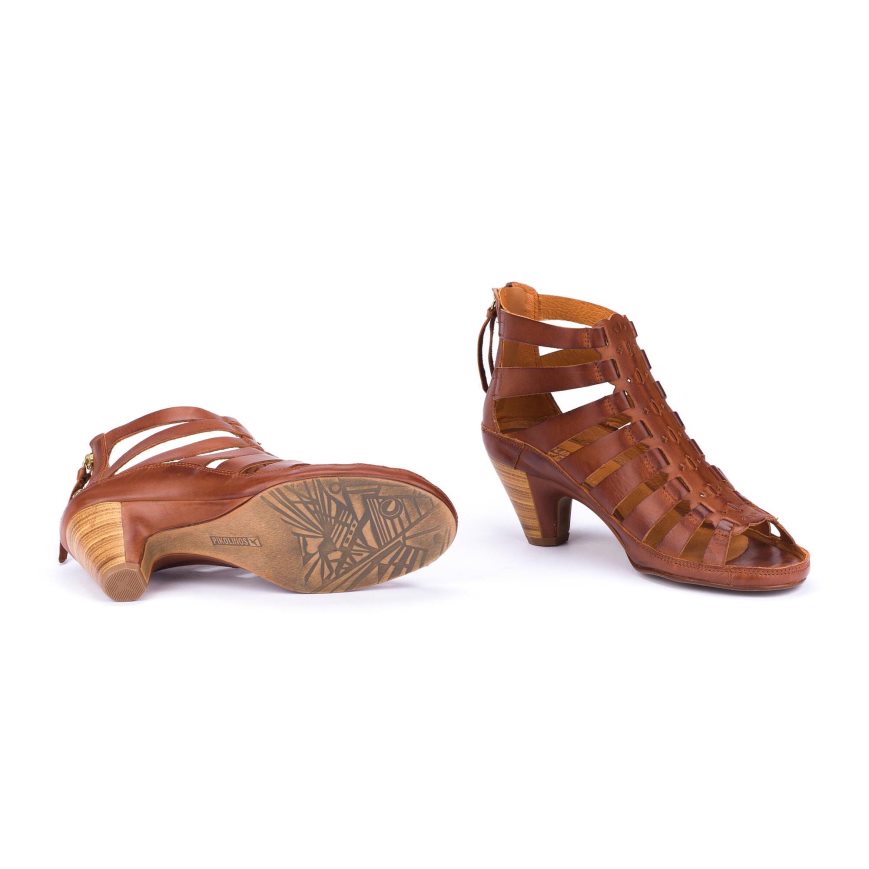 Women's Pikolinos JAVA Heels Sandals Brown | NZ QA81930